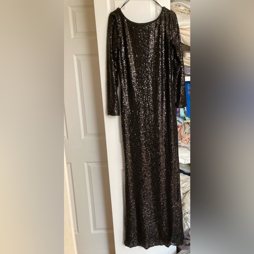 Black Sequin Maxi Dress. ideal for wedding party or MOB